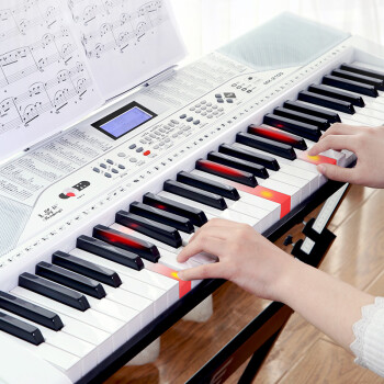 MK-2100白色智能版+琴架智能亮灯61键钢琴键多功能电子